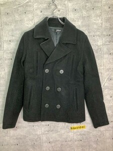 VAROSHva Rossi . wool . melt n simple plain pea coat clean . torn kaji casual join ... put on turning commuting going to school 