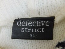 defective struct 取り外し可能エコファー&ワッペン付き フーディー ニット パーカー 羽織り カジュアル アメカジ 大きいサイズ 3L_画像2