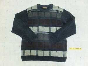 GIANNI VALENTINO ジャンニヴァレンティノ 柄織り ニット セーター プルオーバー カジュアル シック 古着 ユーズド トップス 落ち着いた色