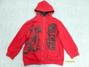  weekly Shonen Jump ONE PIECE One-piece Ace character print f-ti- Zip up Parker casual join ... red 