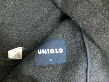 UNIQLO ユニクロ メンズ 旧ロゴ ウール フーディー ジップコート L チャコールグレー_画像2