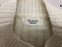 Te chichi TERRASSE テチチ レディース モール ハイネック リブ ニットセーター F 白_画像2