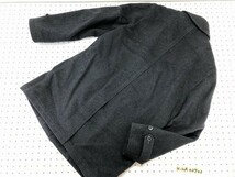 green label relaxing UNITED ARROWS ユナイテッドアローズ メンズ カシミヤ混 ウール 比翼ジップ コート S チャコールグレー_画像3