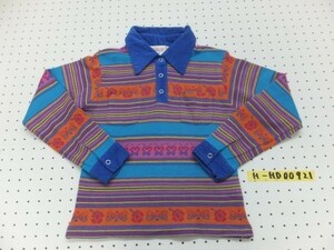 SHADE’S HALF キッズ コーデュロイ切替 ニットシャツ 150 青オレンジ紫など
