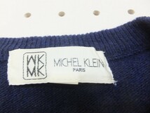 MICHEL KLEIN ミッシェルクラン レディース ビジュー付き ニットカーディガン 38 青黒MIX_画像2