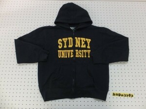 SYDNEY レディース 裏起毛 英字 スウェット ジップパーカー 14 紺