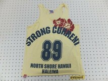 〈送料無料〉STRONG CURRENT メンズ ナンバー ハイビスカスプリント タンクトップ 黄色_画像1