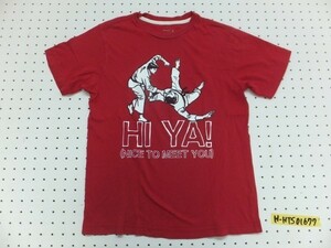 ( free shipping )OLD NAVY Old Navy Kids judo illustration print short sleeves T-shirt M(8) red 