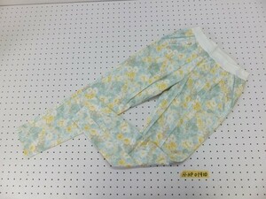 〈送料無料〉JET LABEL レディース 花柄 フラワープリント ストレッチ テーパードパンツ 36 黄×黄緑×白