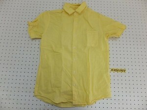 〈送料無料〉GLOBAL WORK グローバルワーク メンズ 綿麻 胸ポケット 半袖シャツ M 黄色