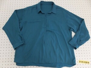 ( free shipping )INGNI wing lady's polyester ... pull over shirt M blue green 