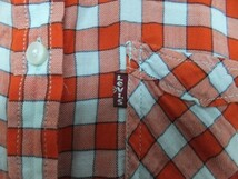 〈送料無料〉LEVI'S リーバイス レディース チェック 長袖シャツ 小さいサイズ XS オレンジ_画像2