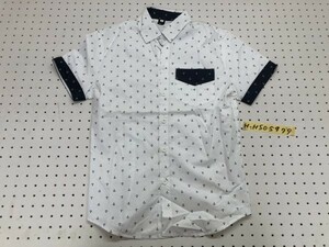 ( free shipping )SHANG XIAN Kids marine short sleeves shirt M white black navy blue 