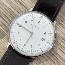 ◆稼働品◆美品◆ JUNGHANS ユンハンス 041 4461 04 マックスビル MAX BILL クォーツ メンズ 腕時計_画像1