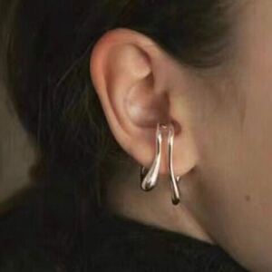  silver color * big double hoop iya cuff earcuff 