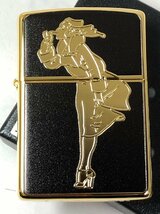 Zippo ウィンディ ガール / Windy G-BK エンジェル 広告塔 女・金黒ブラック・ゴールド 新品_画像1