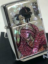 Zippo Shell シェル 天然貝貼りエポ /煙を吹く女 SV 新品_画像1