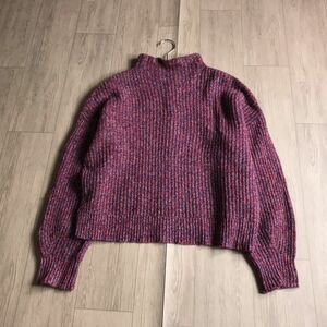 100円スタート□ child woman チャイルドウーマン　ハイネック　ニット　セーター　横幅ゆったり　体型カバー　フリーサイズ