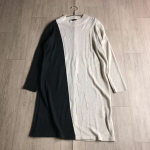 100円スタート□ TRUBE ファッションメッセージ　バイカラー　ニット　ワンピース