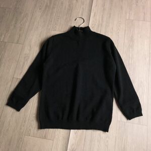 100円スタート☆ cashmere prime カシミヤ100% ニット　セーター　モックネック　ハイネック　黒