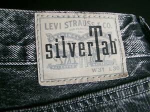 復刻 w31 L30 Levi's SILVER TAB リーバイス シルバータブ BAGGY バギー ブラックデニム levi's SILVERTAB ケミカル black 