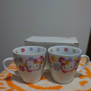 激レア★ハローキティ【新品】マグカップ ペア フラワー 2004年 HELLOKITTY コーヒーカップ 食器 SANRIO サンリオ スケーター Christmas