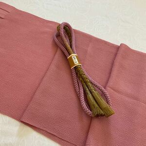 紫ピンクの縮緬がお洒落な　帯揚げ帯締めセット