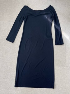 (I09947) Donna Karan New York /DKNY America made thin tight One-piece size S black 