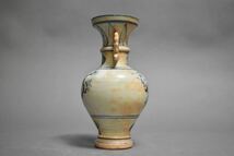 【英】1293 明初 耳付花瓶 中国美術 朝鮮 花生 花器 骨董品 美術品 古美術 時代品 古玩_画像3