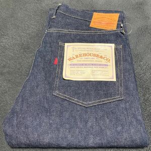 [ unused ]WAREHOUSE Warehouse 1003XX large war model jeans Denim pants W34 rigid dead stock 