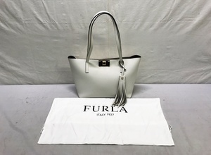 下松)FURLA MIMI フルラ ミミ トートバッグ BZB8 1045424NM8-Q26 フリンジ付 ホワイト系色 ◆M2208046 JH24B