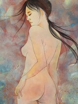 人気イラストレーター　藤井操　裸婦を描く　【真作】美人画４号_画像7