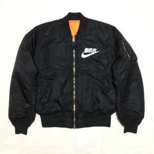 【人気】ALPHA INDUSTRIES アルファインダストリーズ 無政府 フライトジャケット MA-1 ボンバージャケット ブラック Lサイズ メンズ YE228