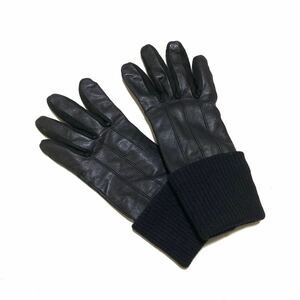 [ postage 360 jpy ]BLACK BARRETT black ba let leather glove leather gloves black for man men's protection against cold EE49