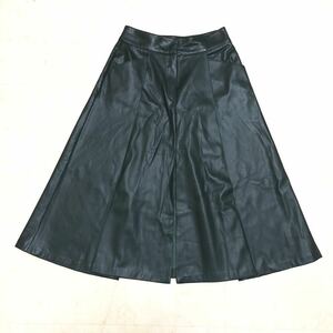 【人気】ZARA ザラ フェイクレザーフレアスカート 女性用 レディース Mサイズ 古着 裏起毛 OF31