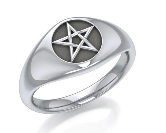 PS: Silver Pentagram Pentacle Ring 五芒星