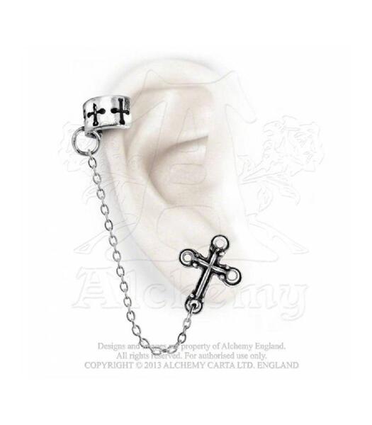 ALCHEMY GOTHIC: Crosses Cross Cuff-stud