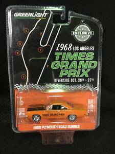 ■未開封■GREENLiGHT■1969 Plymouth Road Runner 1968 Los Angeles TimesGP at Riverside International Raceway OPC
