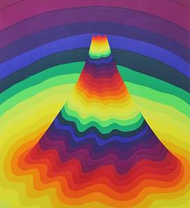 ■靉嘔（アイオー） 【Rainbow New Mountain】 1975年 シルクスクリーン 直筆サイン エディション有り
