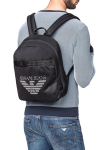 新品タグ付き 海外限定 ブラック アルマーニ ジーンズ リュック バックパック ARMANI JEANS Backpack イーグルロゴ