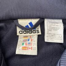 90s adidas(アディダス) パフォーマンスロゴ トラックジャケット M ブルー 万国旗タグ 刺繍ロゴ スリーストライプ ジャージ トレーナー_画像10