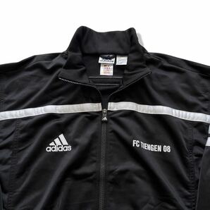 90s adidas(アディダス) サッカーチームロゴ トラックジャケット M ブラック 万国旗タグ パフォーマンスロゴ スイスリーグ ジャージの画像4