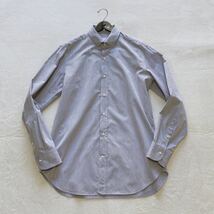 9288 美品 ETRO SARTORIA UOMO DAL エトロ イタリア製 ホリゾンタル カラー 長袖 シャツ ドレスシャツ 艶感 織柄 ジャガード グレー 灰 44_画像2