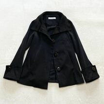 9300 美品!! ZARA BASIC ザラ ベーシック 秋冬重宝 ジャケット コート 艶感 レディース ブラック 黒 USA M!!_画像2