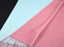 WINTER PASHMINAS◆KW-R416 極上 カシミア【エメラルド/レッド/無地 リバーシブル】大判 ストール/マフラー Scarf/ Stall_画像3