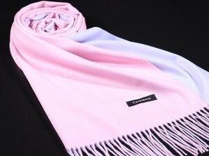 WINTER PASHMINAS◆KW-R401 極上 カシミア【ピンク/ラベンダー/無地 リバーシブル】大判 ストール/マフラー Scarf/ Stall