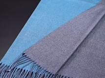 WINTER PASHMINAS◆KW-R411 極上 カシミア【コバルトブルー/グレー/無地 リバーシブル】大判 ストール/マフラー Scarf/ Stall_画像3