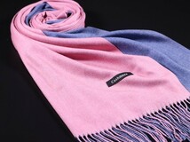 WINTER PASHMINAS◆KW-R410 極上 カシミア【ロータスピンク/ラベンダー/無地 リバーシブル】大判 ストール/マフラー Scarf/ Stall_画像1