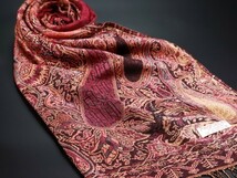 WINTER PASHMINAS◆KV-3123 極上 カシミア 金刺繍 厚手【ワインレッド系/Traditional Paisley】大判 ストール/マフラー Scarf/ Stall_画像1