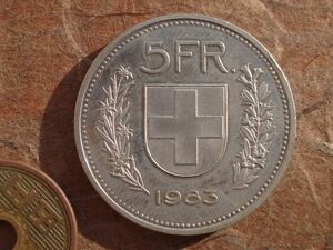 スイス　5Francs　白銅　1983年　KM#40a.2　(31.4mm, 12.2g)